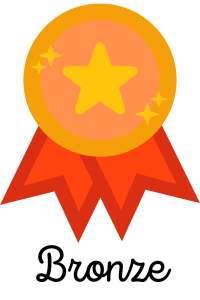 Bronze medal graphic with a red ribbon.