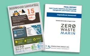 Thumbnail images of a report and infographic from Zero Waste Marin