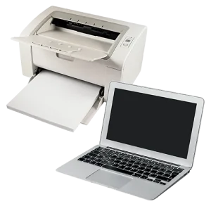 A printer and laptop: example of electronics HHW