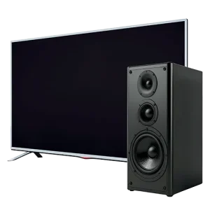 A TV and speaker: example of electronics HHW