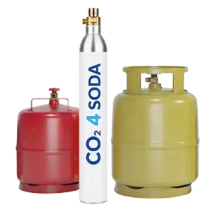 Two pressurized cylinders and a CO2 Cylinder