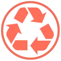 Icon: recycle symbol in circle